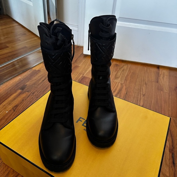 Fendi Black Combat Boots - Picture 7 of 12